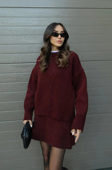 Soft Knit Sweater and Skirt Set