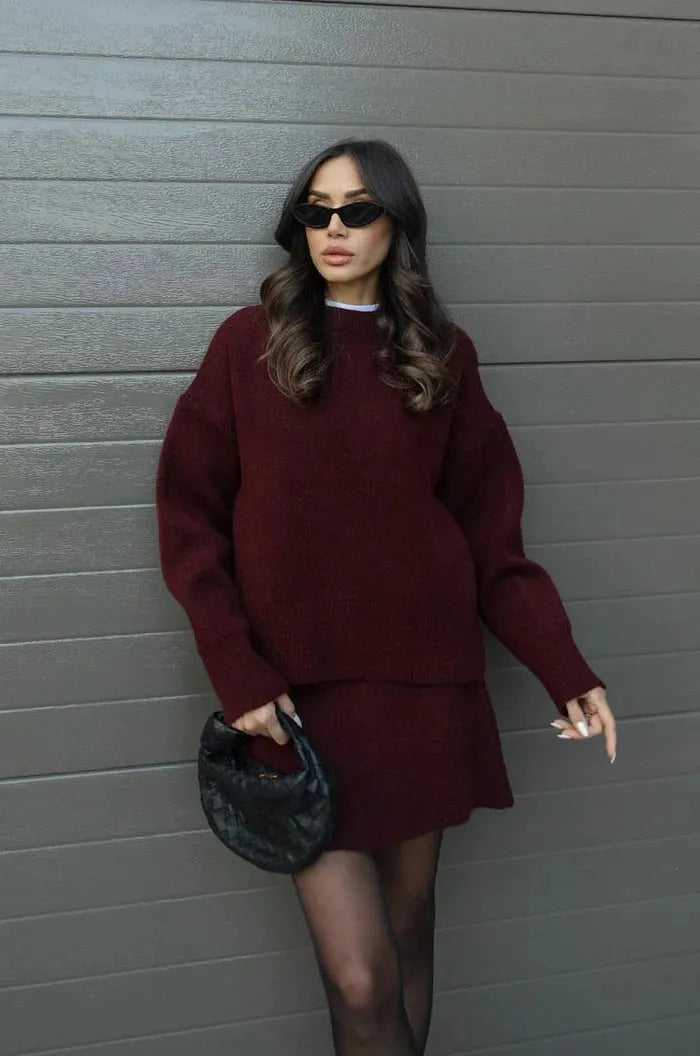 Soft Knit Sweater and Skirt Set