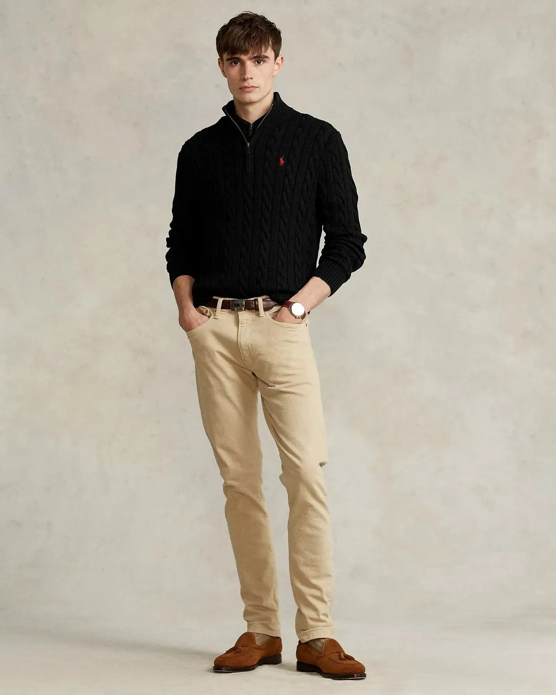 RIBBED KNIT COTTON SWEATER | RL POLO
