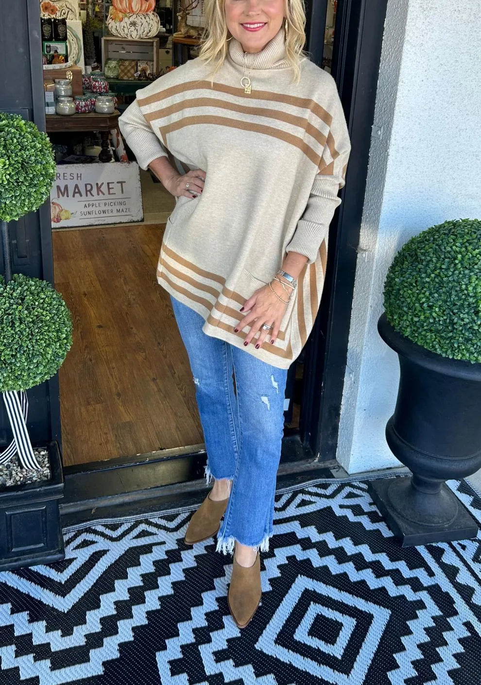 Chic Striped Knit Sweater